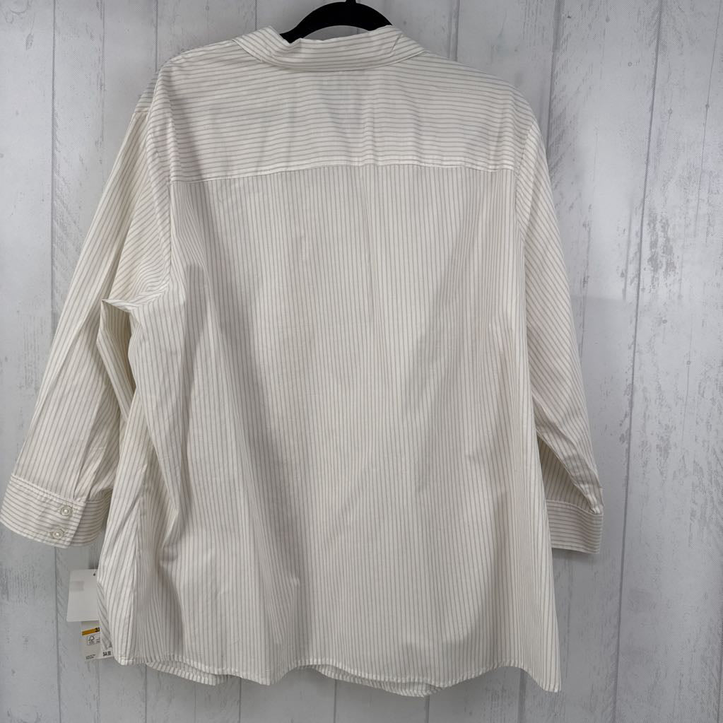 R45 3X button down 3/4 slv top