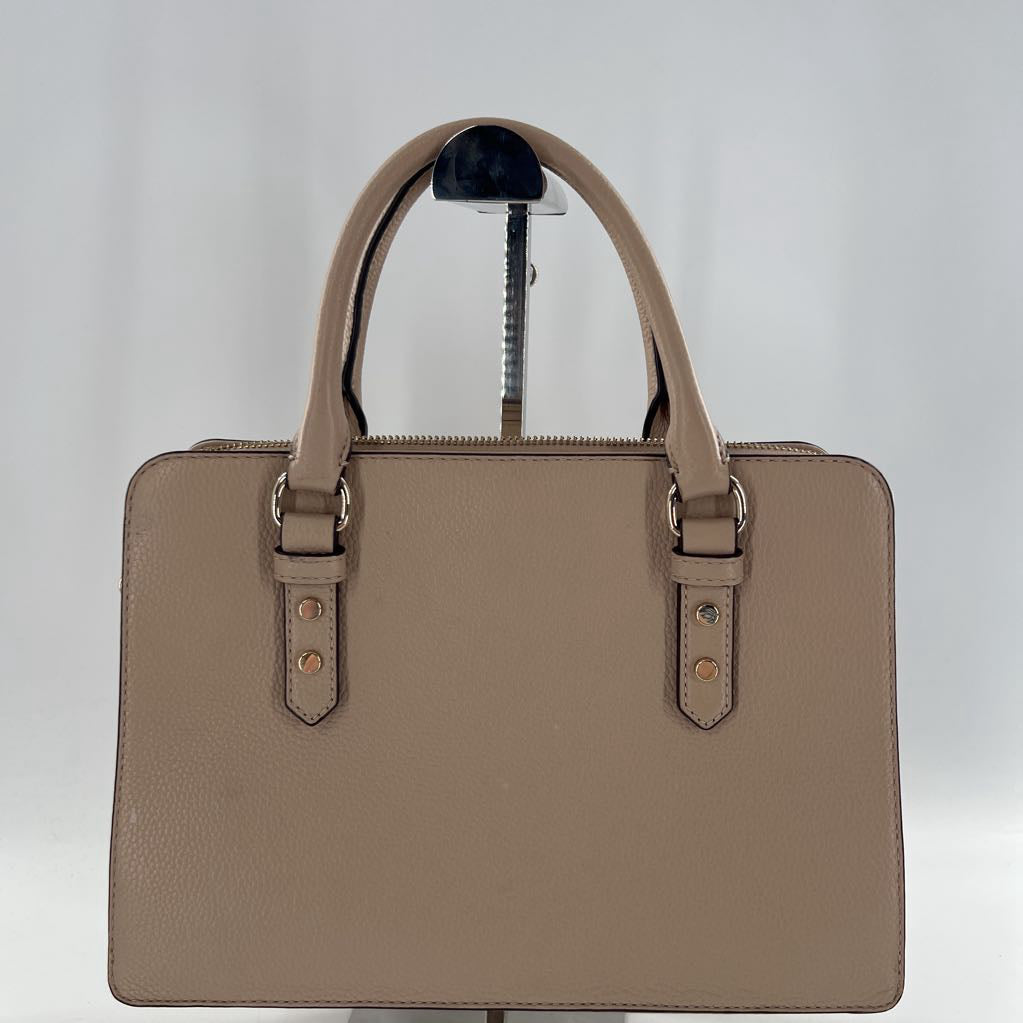 pebbled centered zip compartment satchel