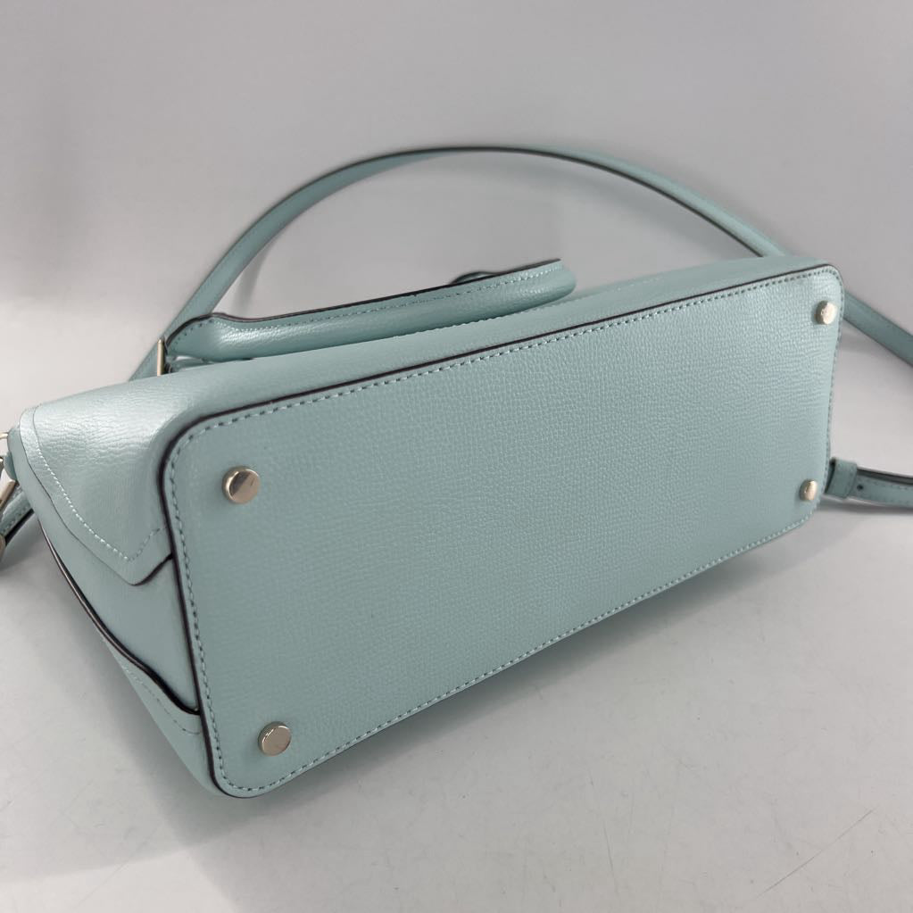 footed top zip satchel