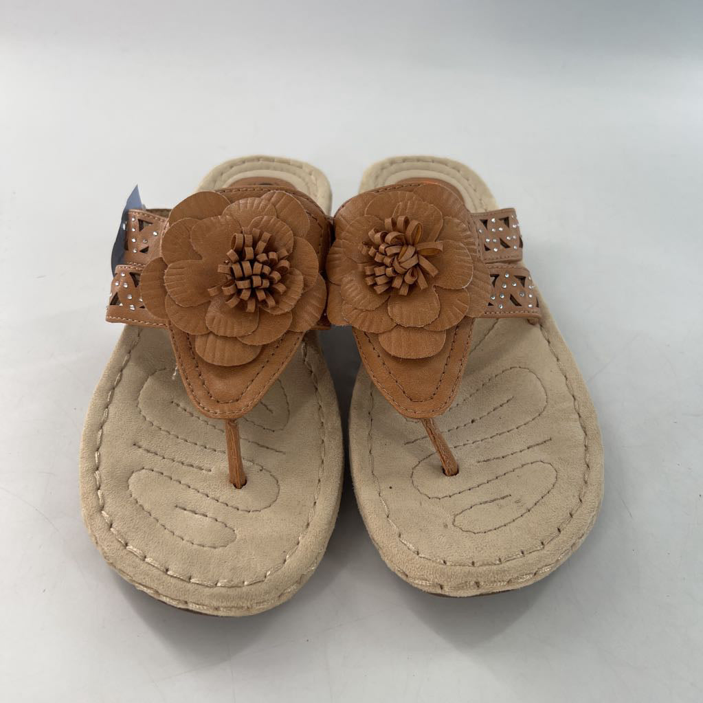 8.5 leather flower thong sandal