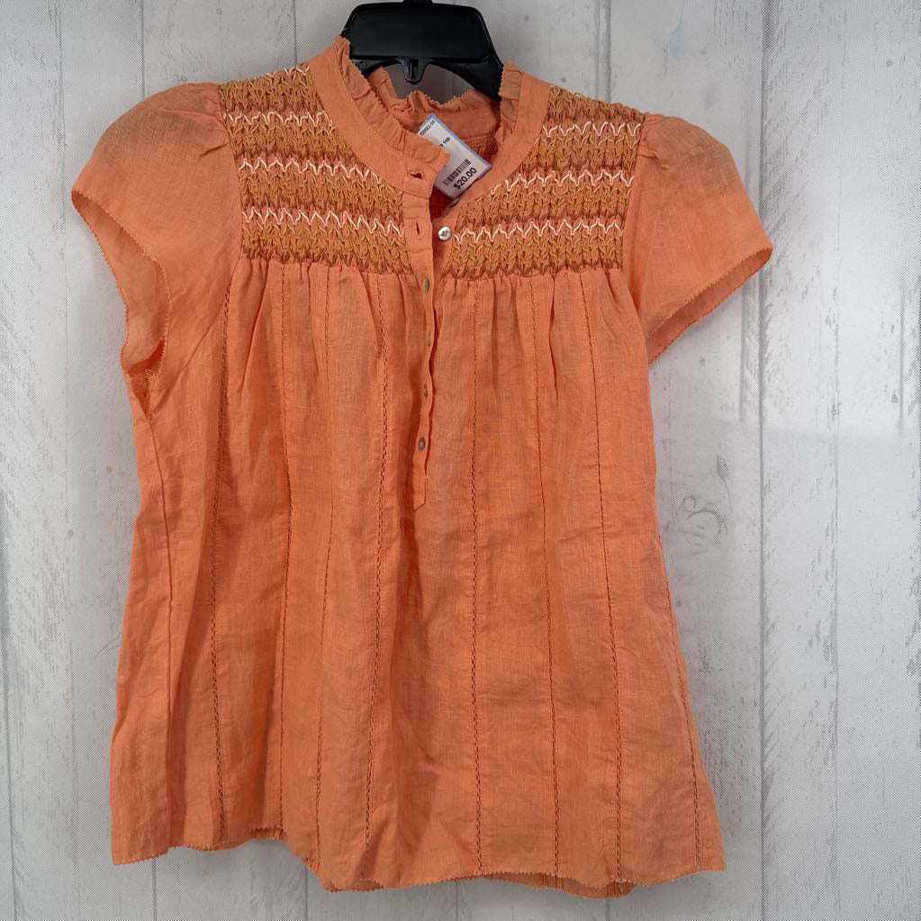 M smocked s/s top
