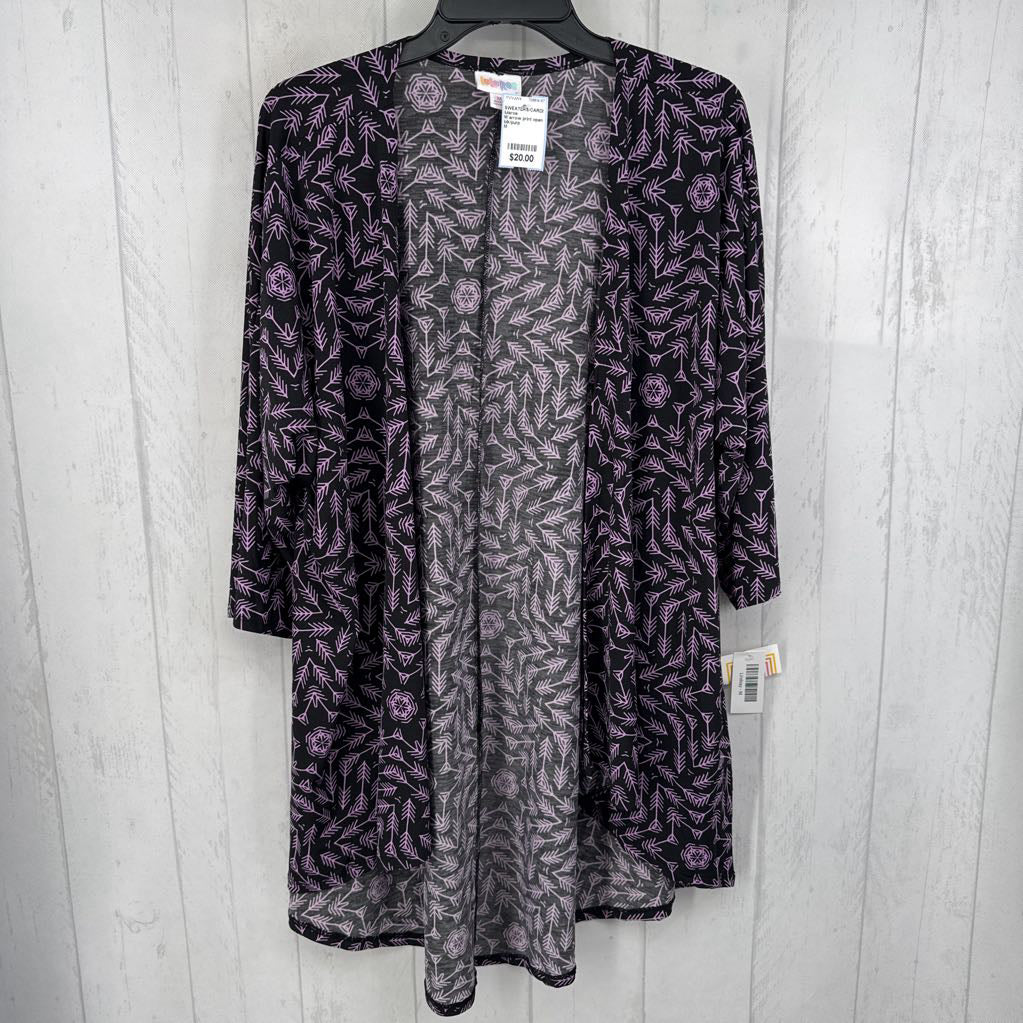 M arrow print open front cardi