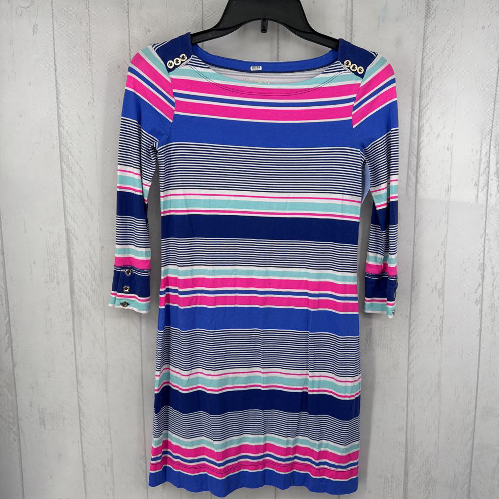 XXS striped 3/4 slv dress