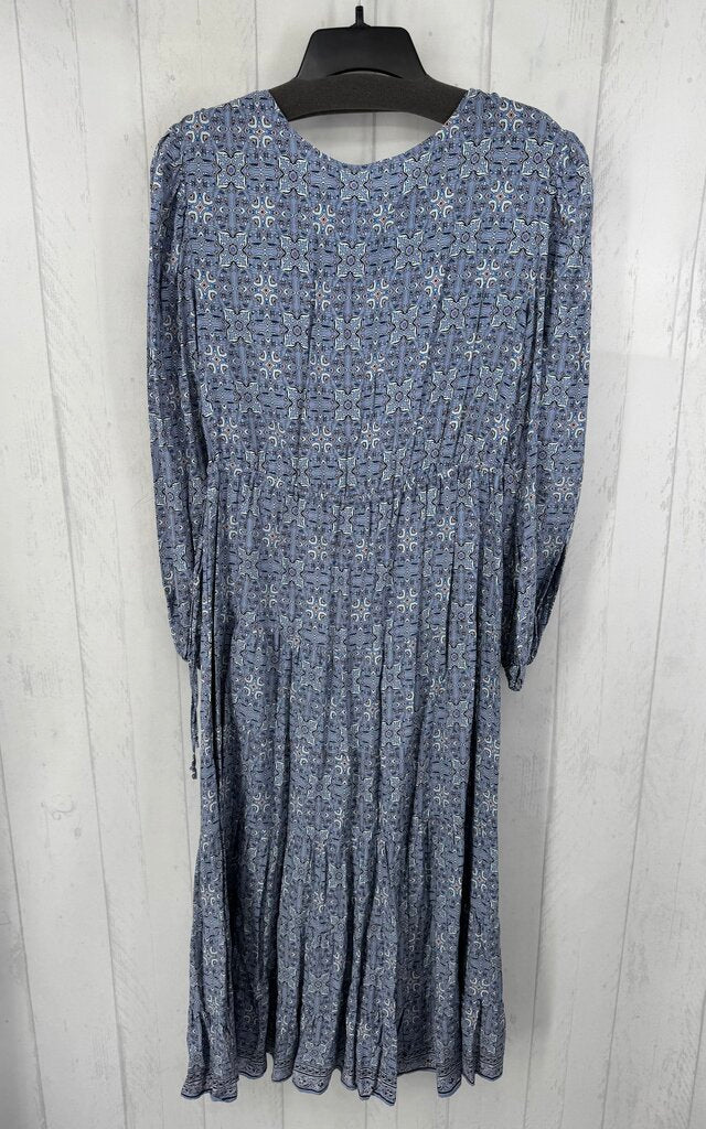 M crossover medallion print l/s dress