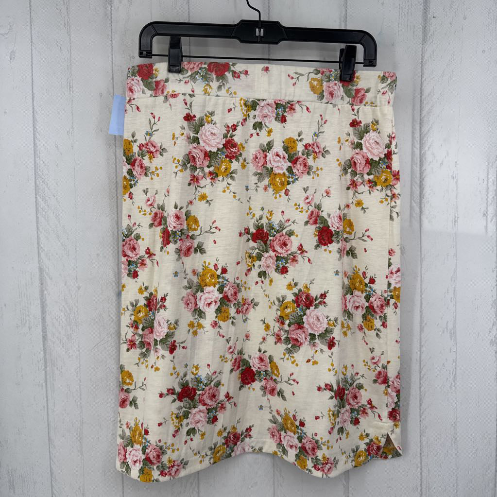 L pull-on flo print skirt