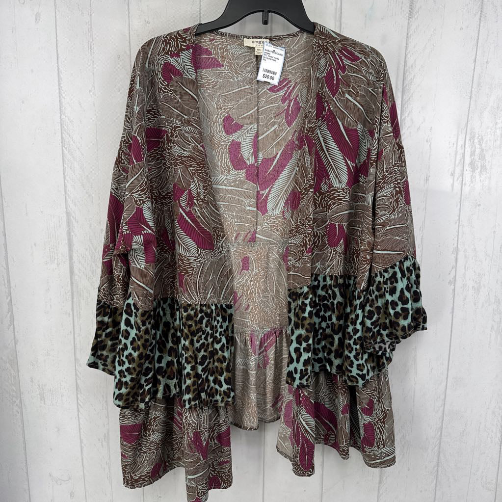 M/L mixed media open front cardi