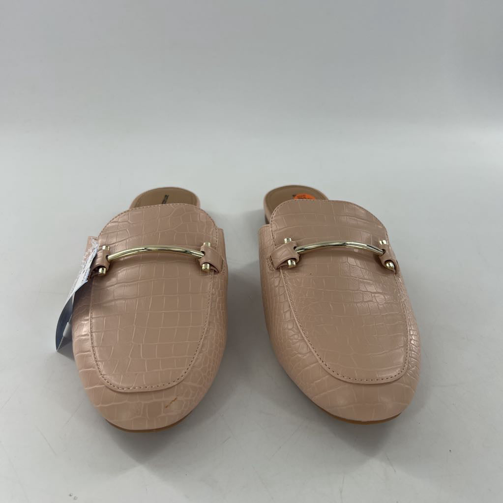 8.5 croc embossed slip-on mules