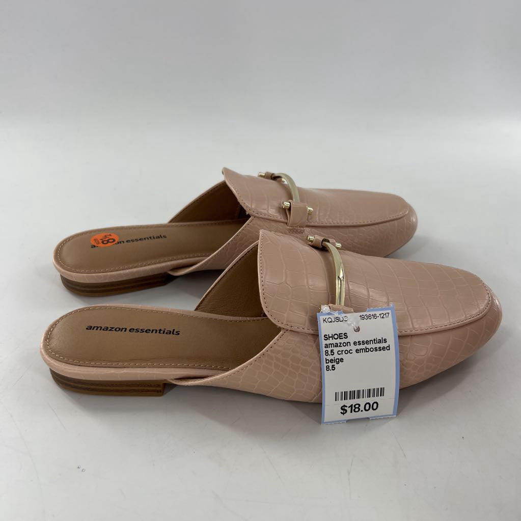 8.5 croc embossed slip-on mules
