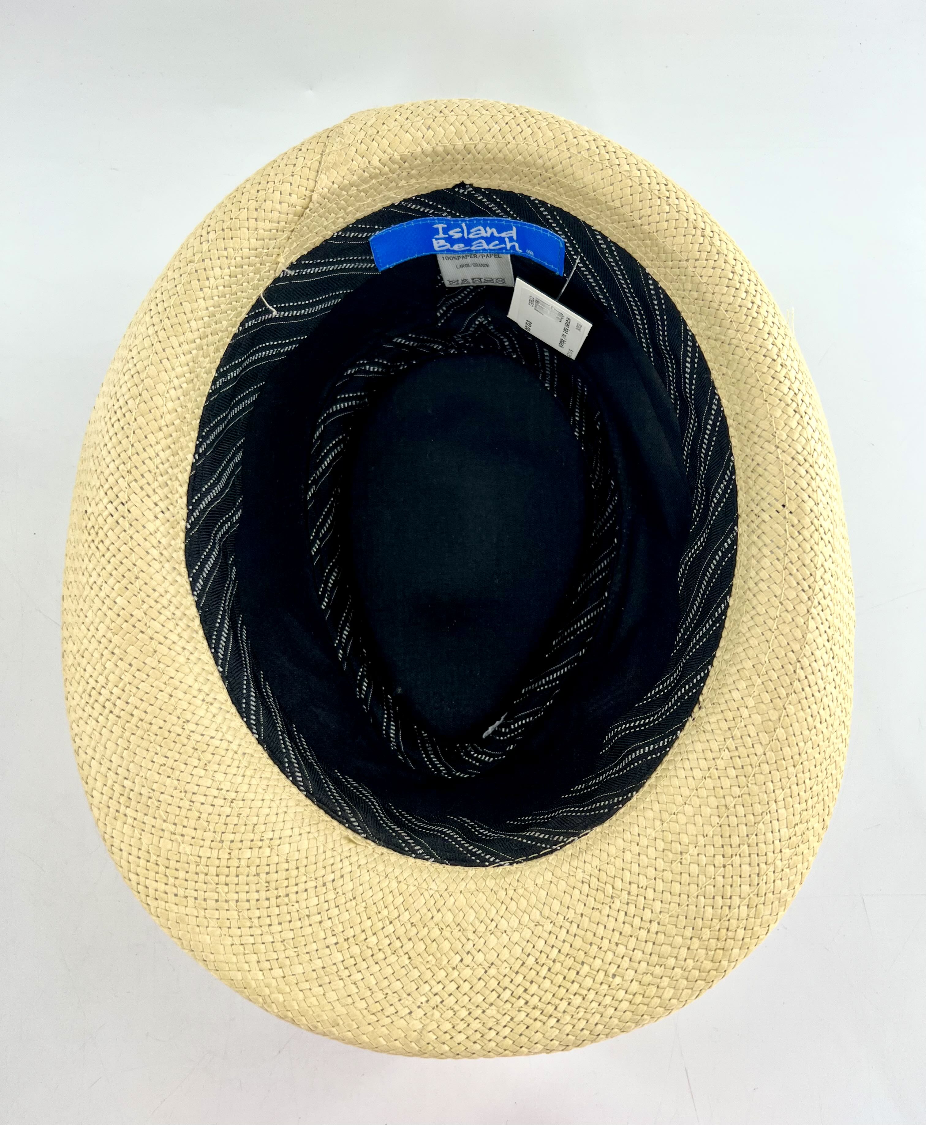 woven hat w/ black ribbon