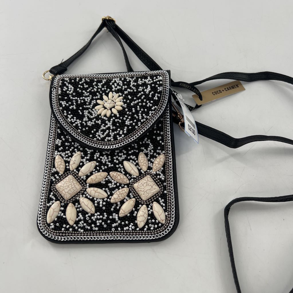 embelished leather slim crossbody