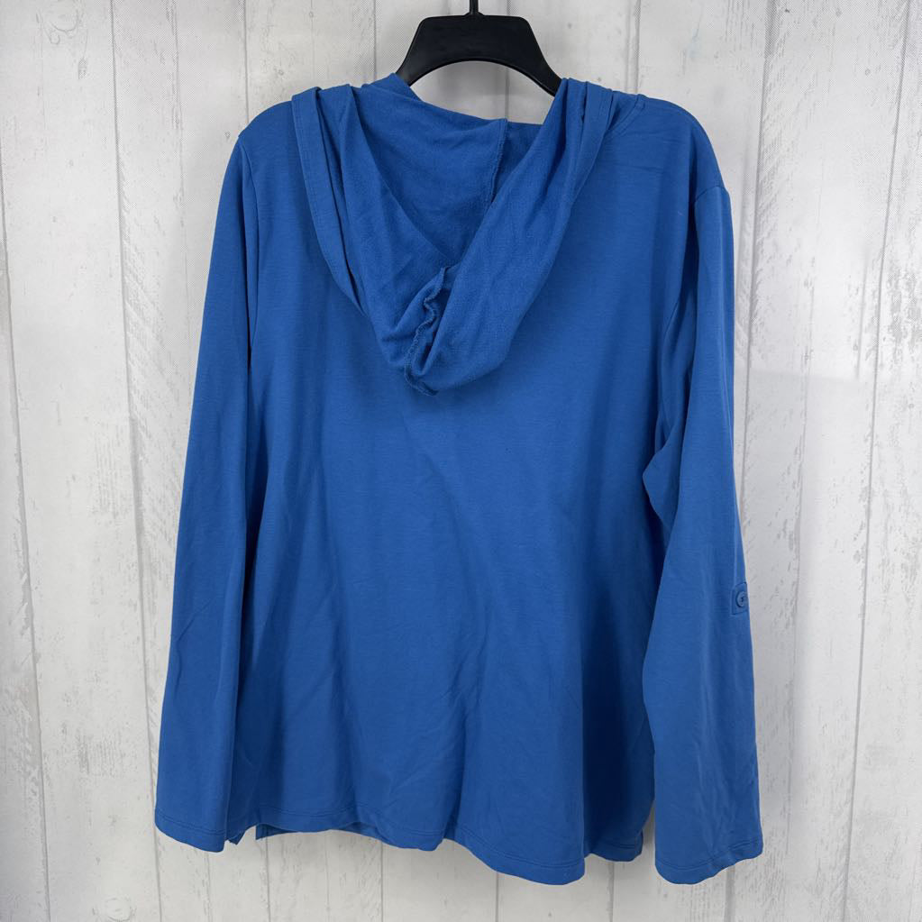 XL l/s button cardigan w/ hood