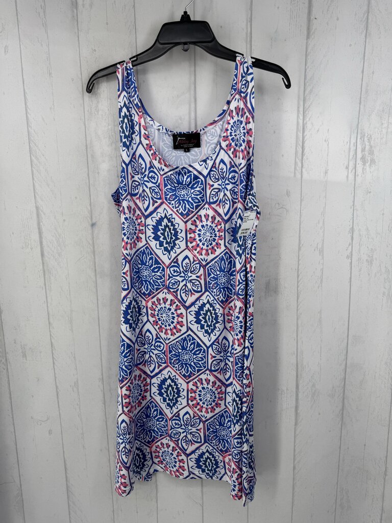 L print slvls scoop neck dress