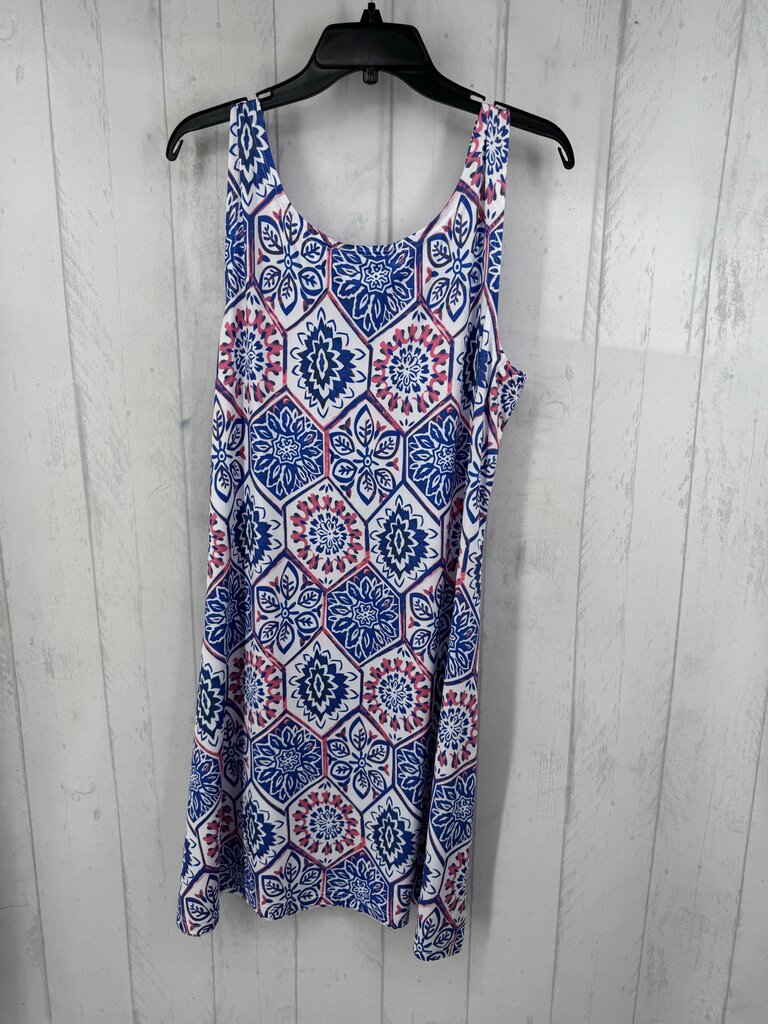 L print slvls scoop neck dress