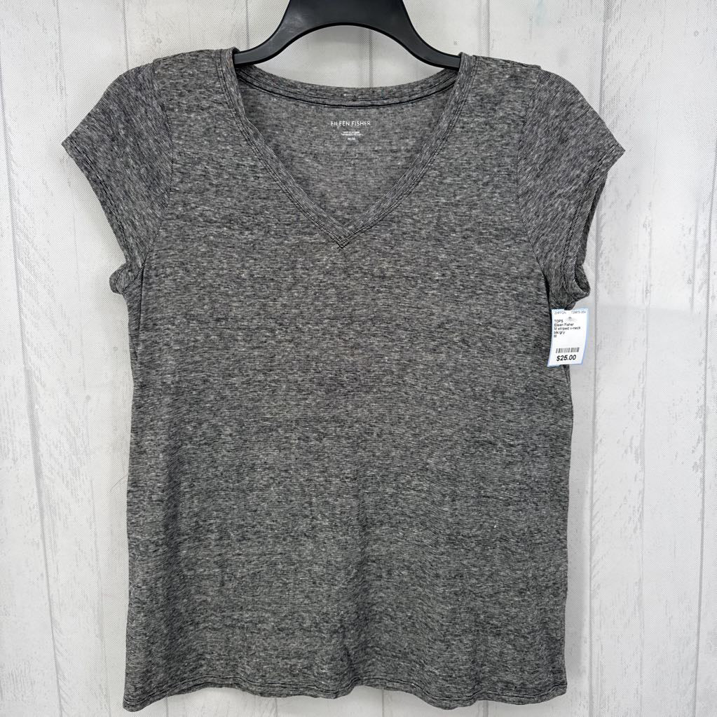 M striped v-neck s/s tee