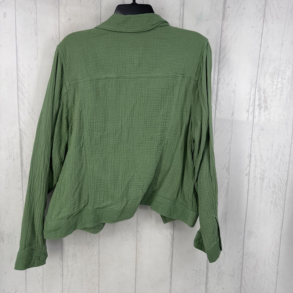 L l/s gauze button jacket