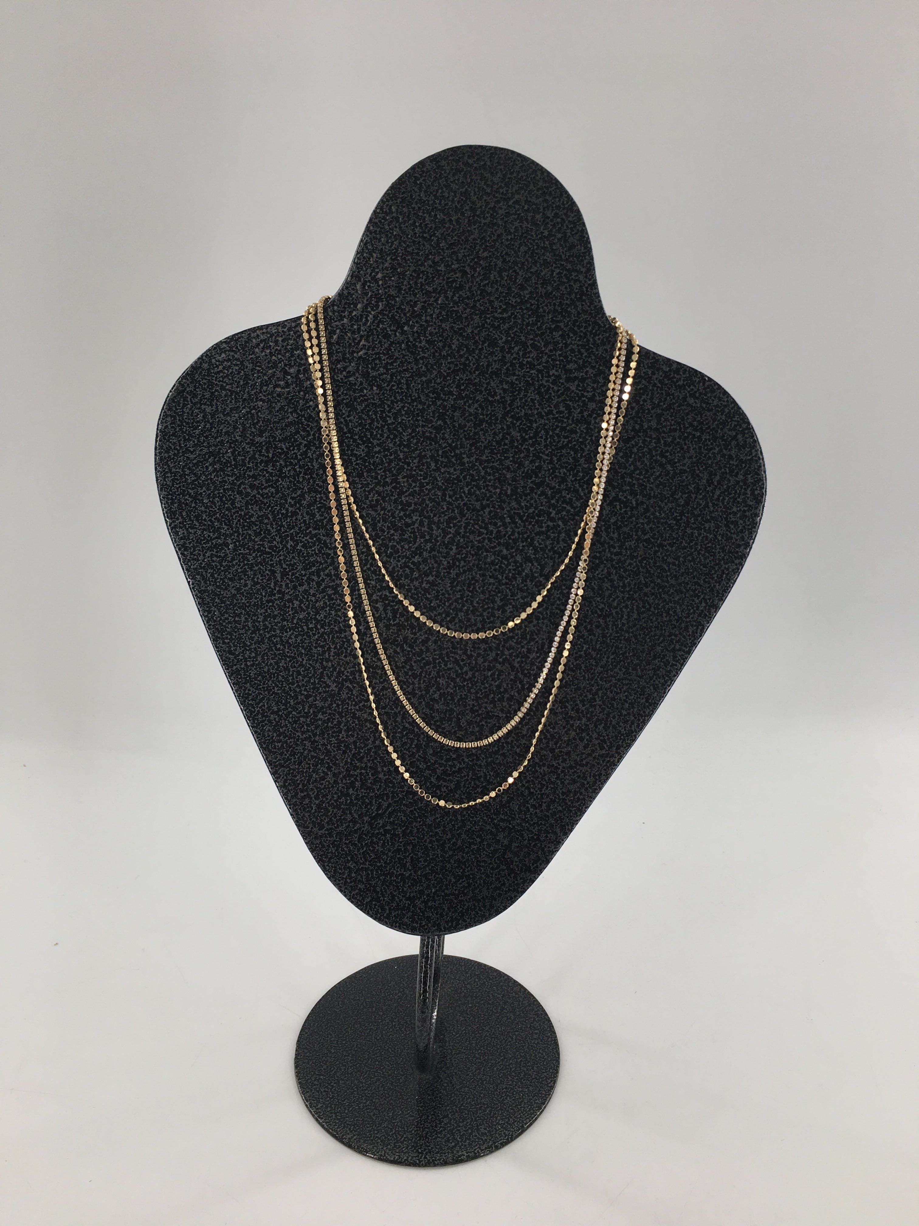10" silver tone triple strand necklace