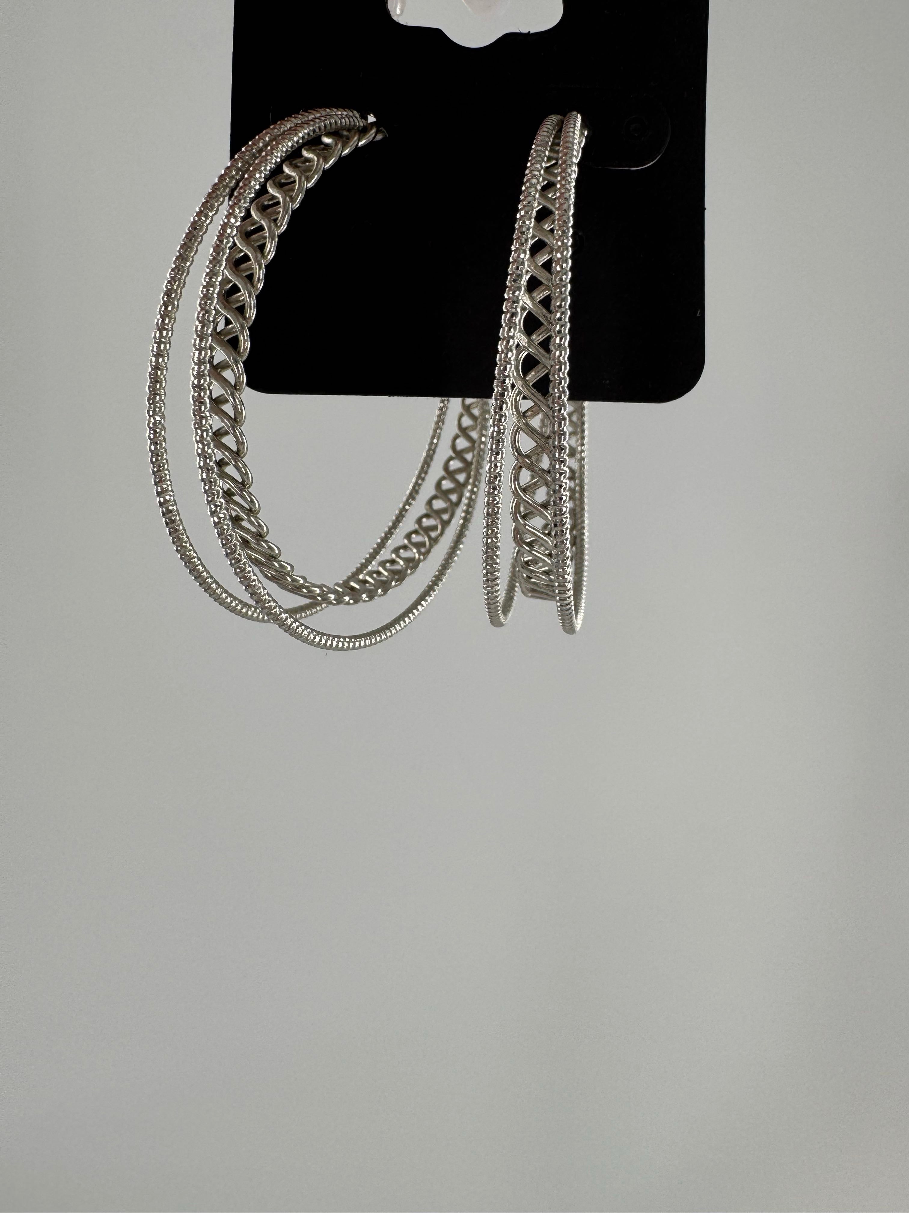 silver tone hoop earrings