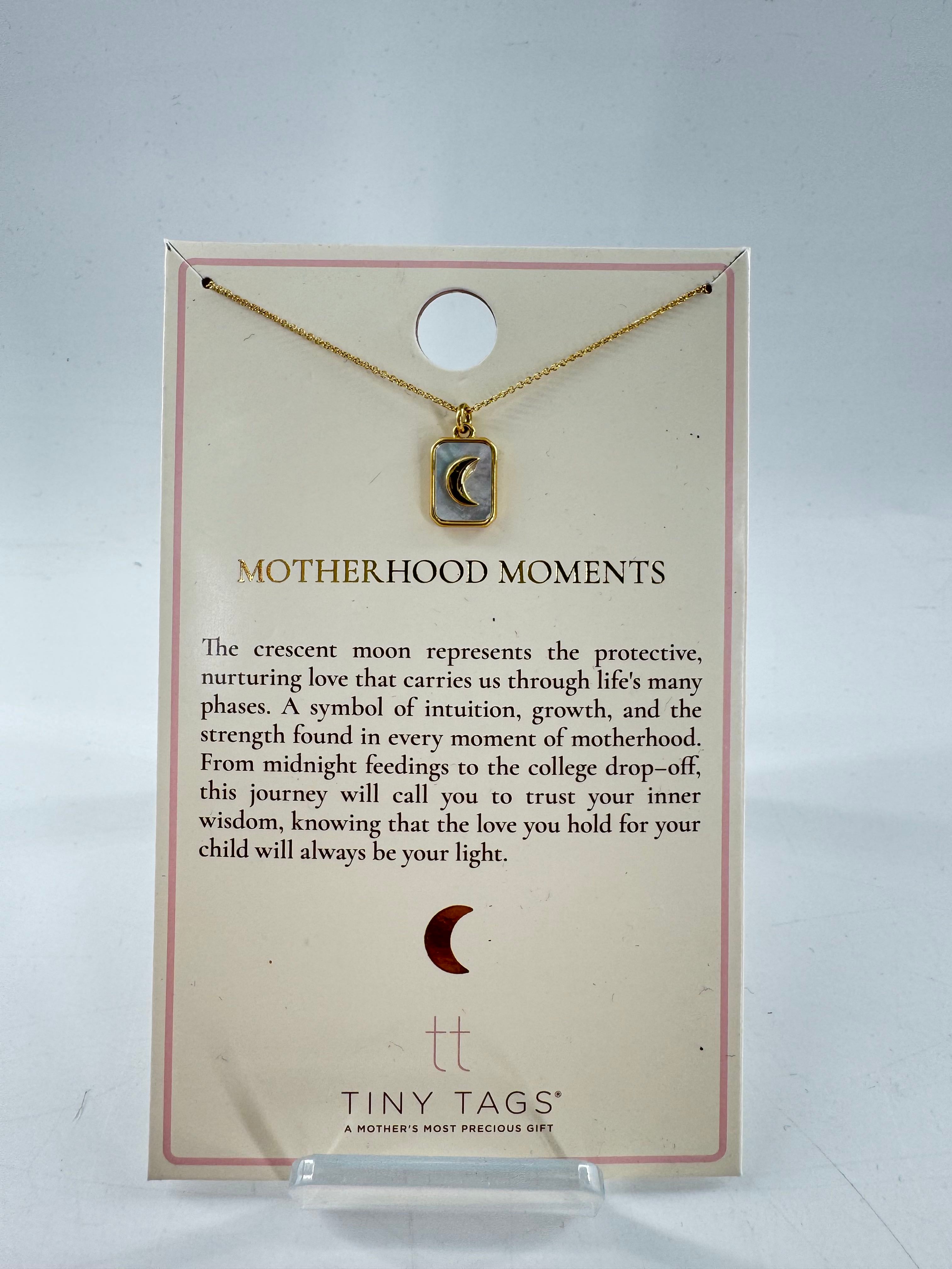 gold tone motherhood moments necklace