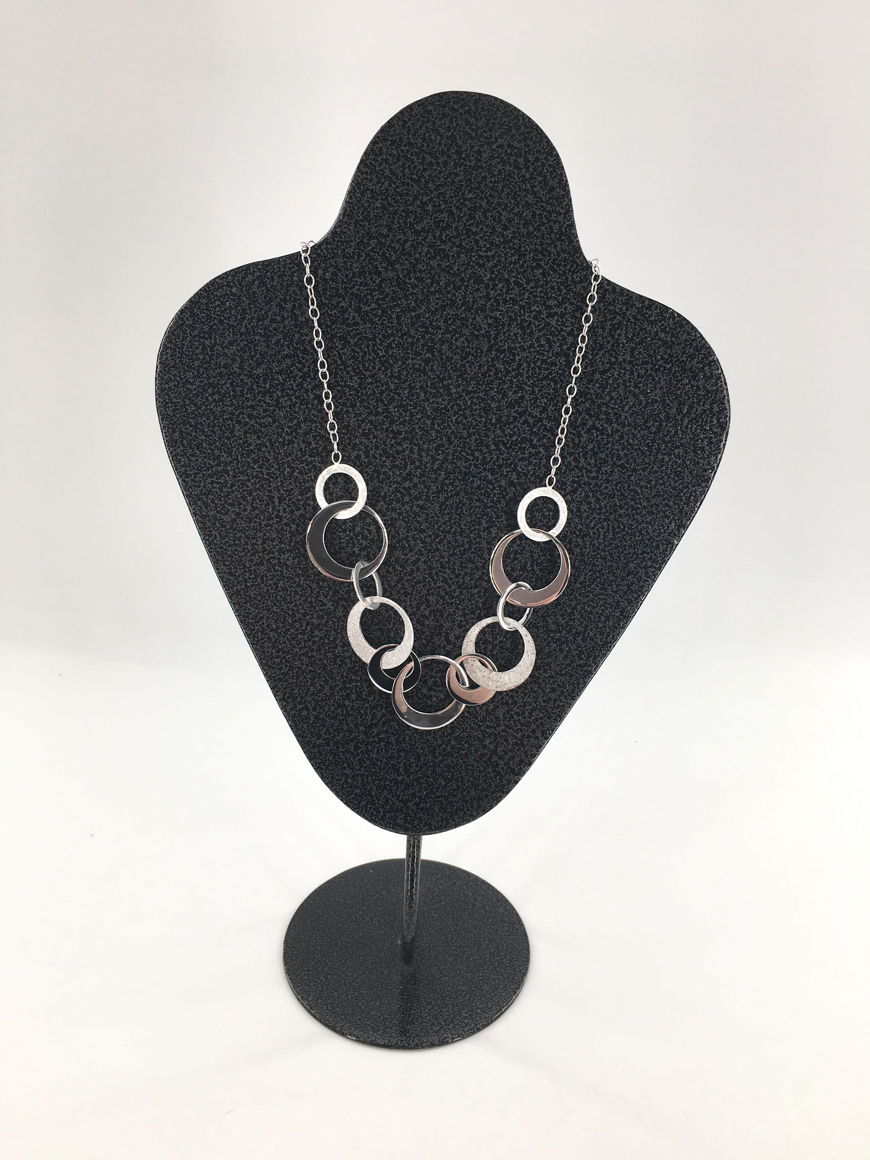 10" 925 silver circles necklace