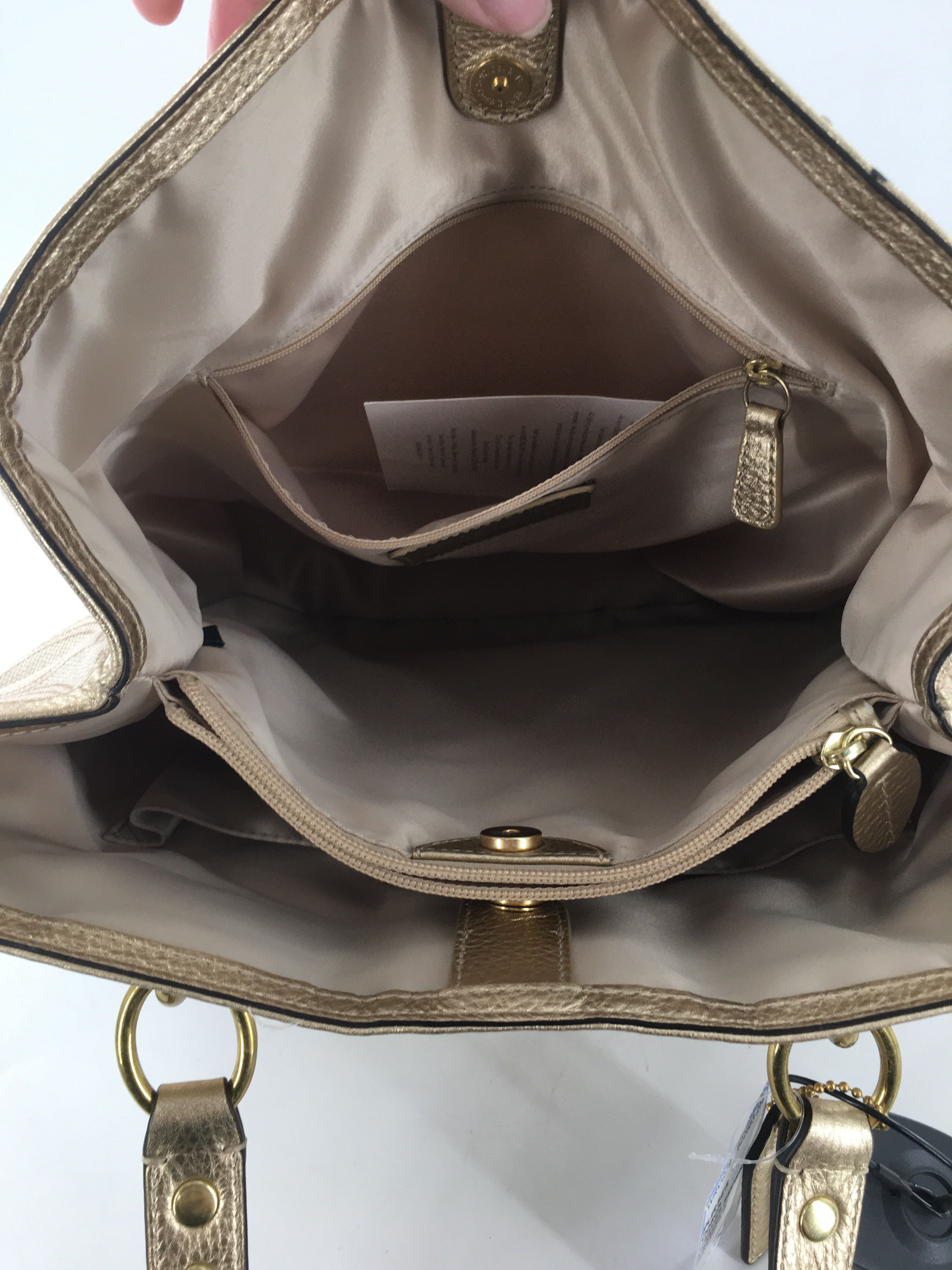canvas signature turn lock tote