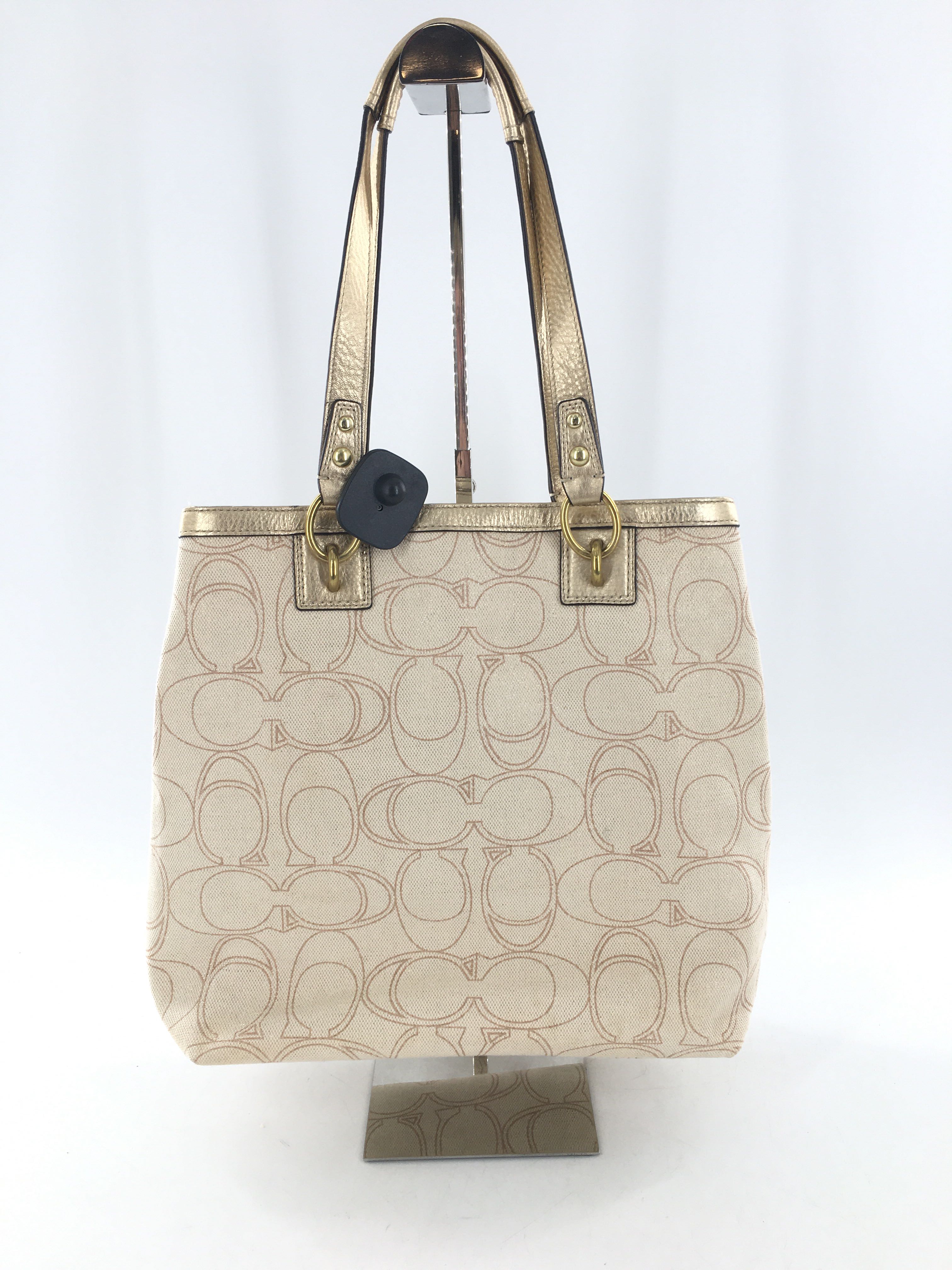 canvas signature turn lock tote