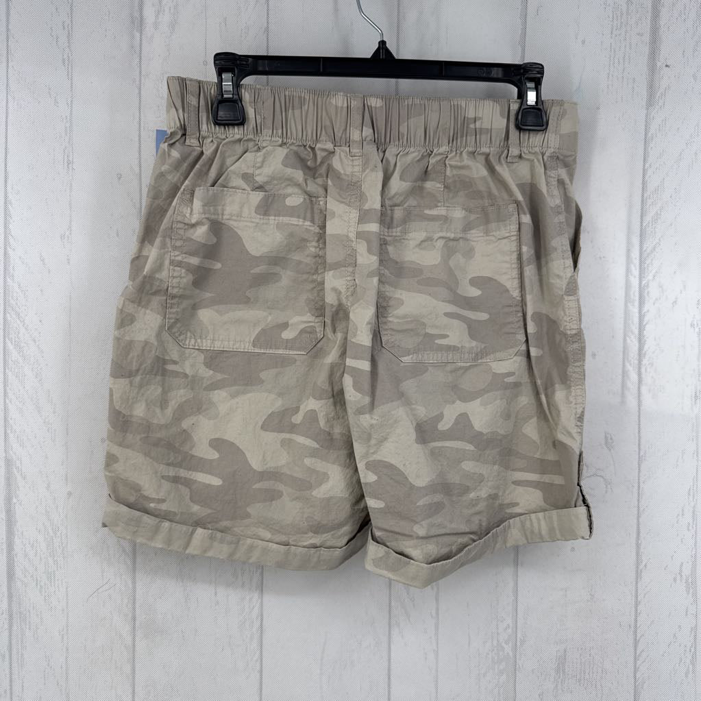 S twill camo print shorts