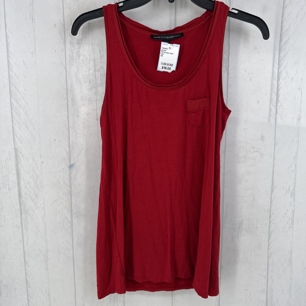 XS scoop neck pocket tank