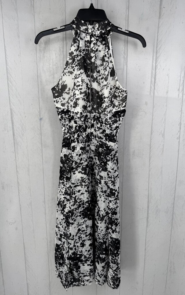 4 flo print open back slvls dress