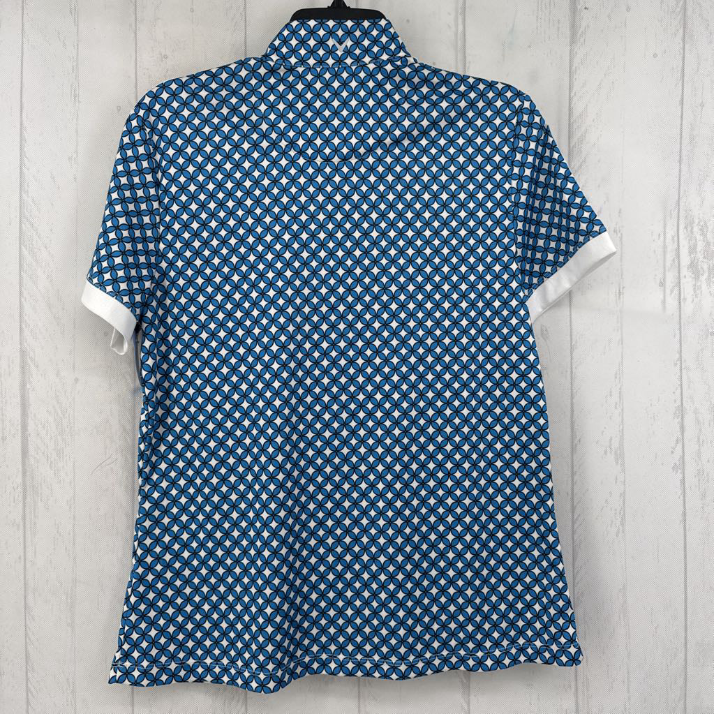 R82 L printed quarter zip s/s polo