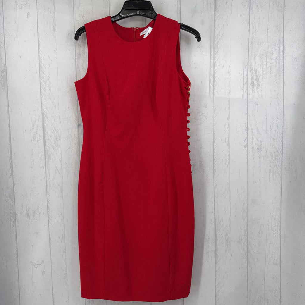 4 gold button detail slvls dress