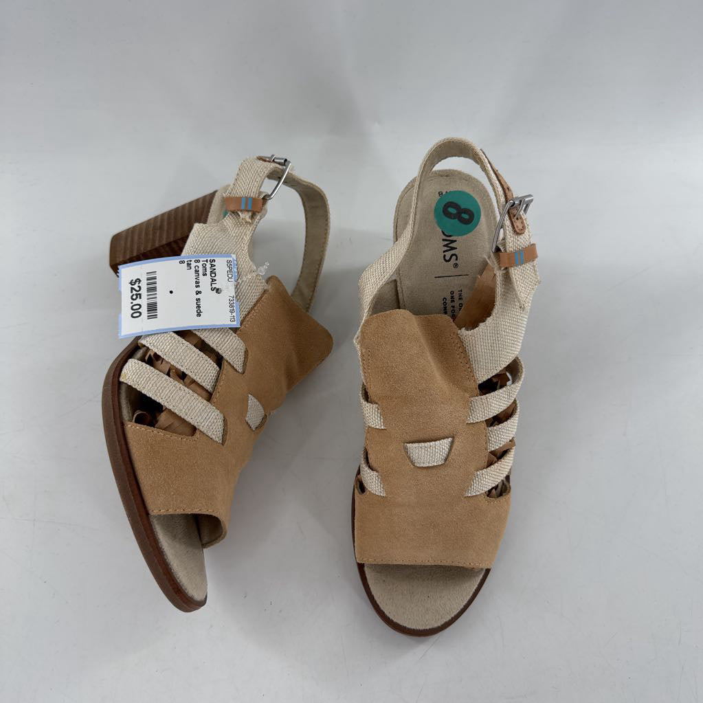 8 canvas & suede block heel sandal