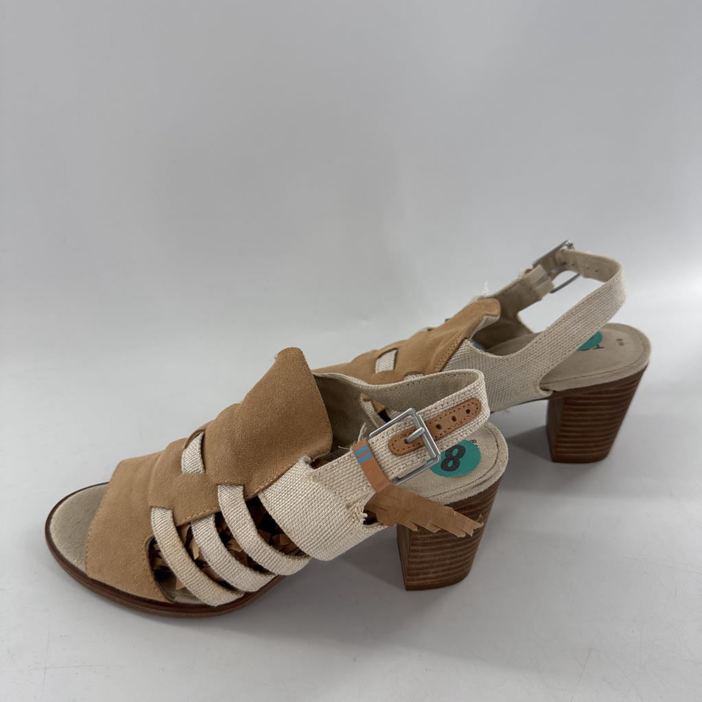 8 canvas & suede block heel sandal