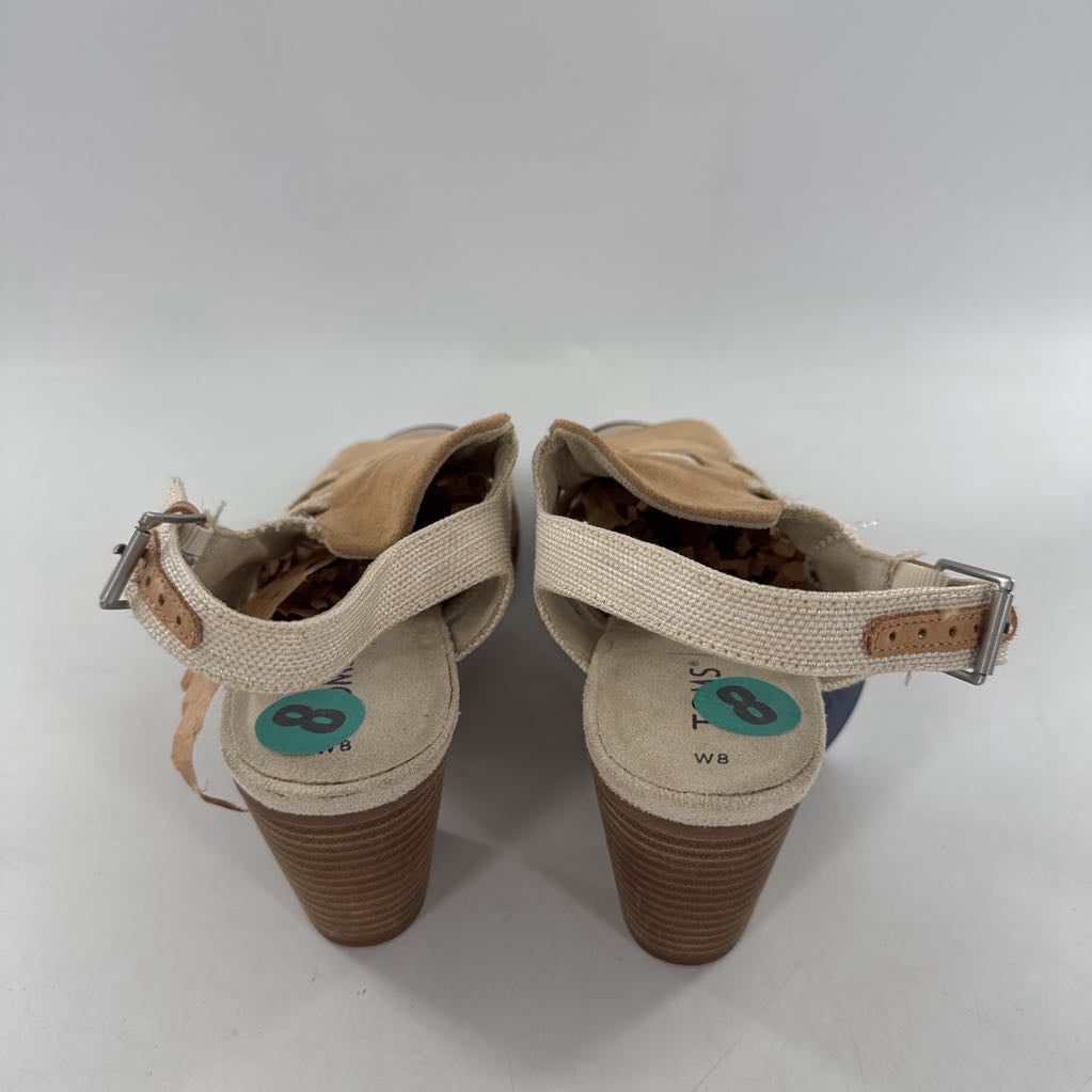 8 canvas & suede block heel sandal