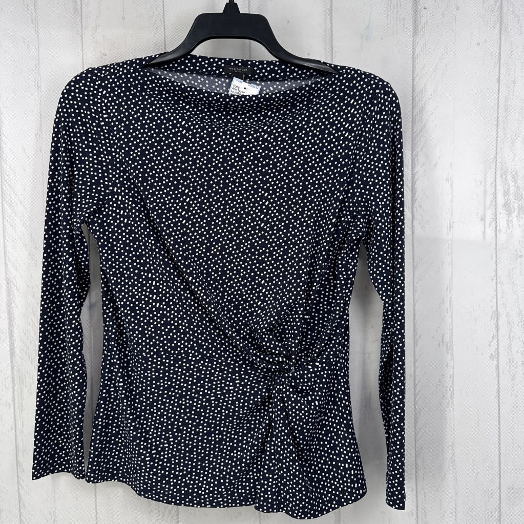 Lp polka dot gathered l/s top