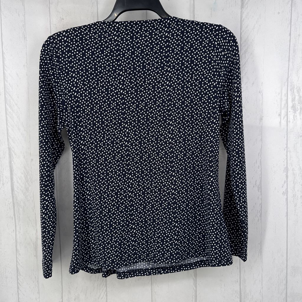 Lp polka dot gathered l/s top