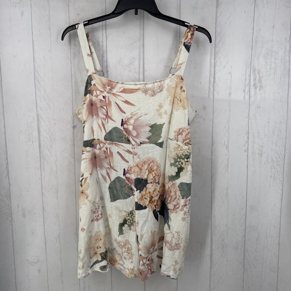 XL flo print slvls romper