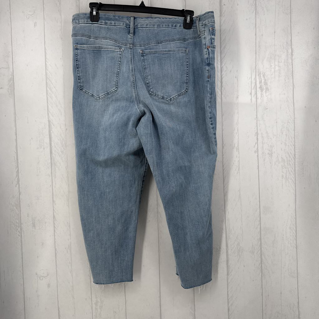 R98 High Rise Relaxed Straight Ankle Jean - stretch
