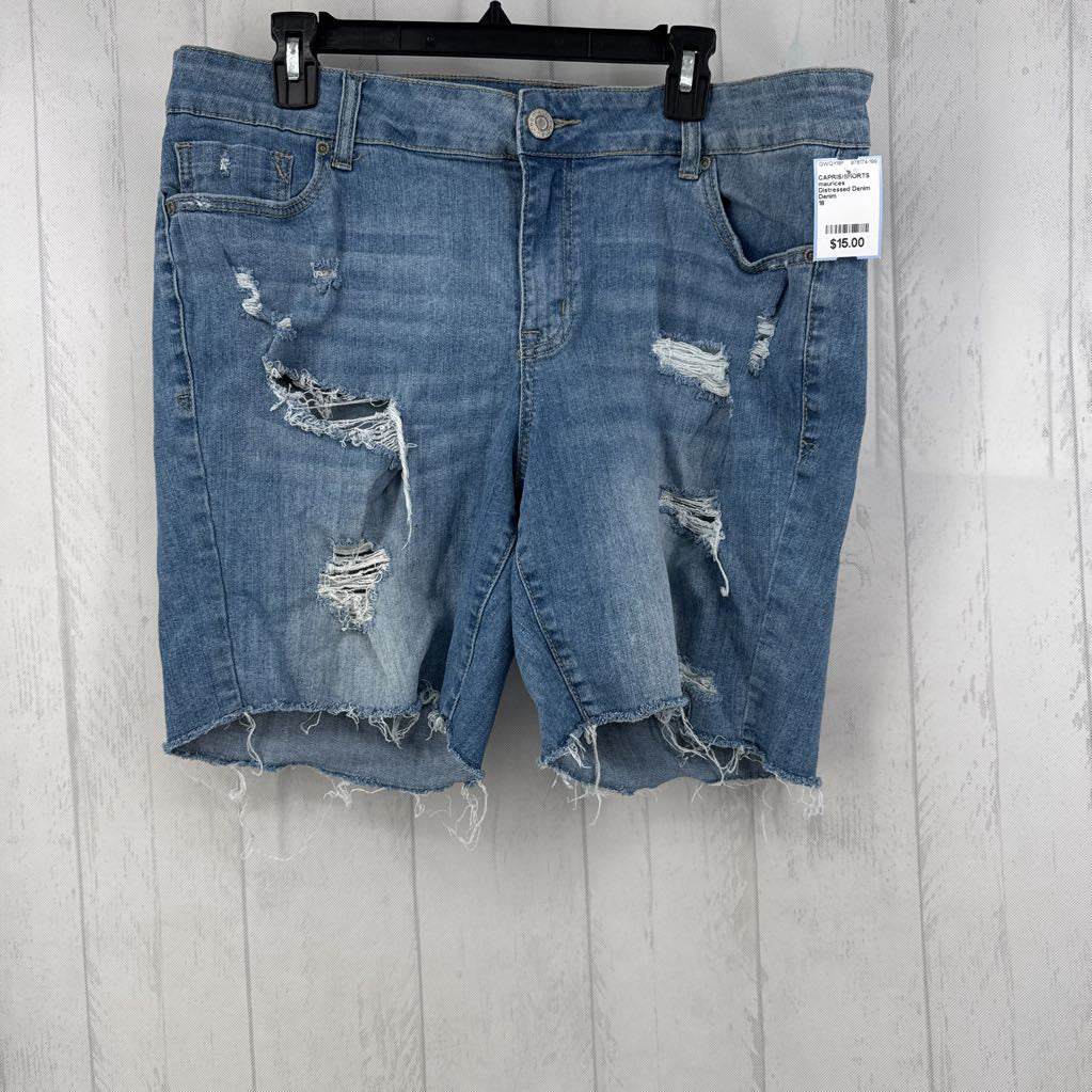 Distressed Denim Shorts