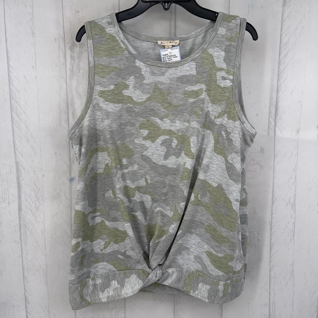 Grey Camo Twist-Front Tank