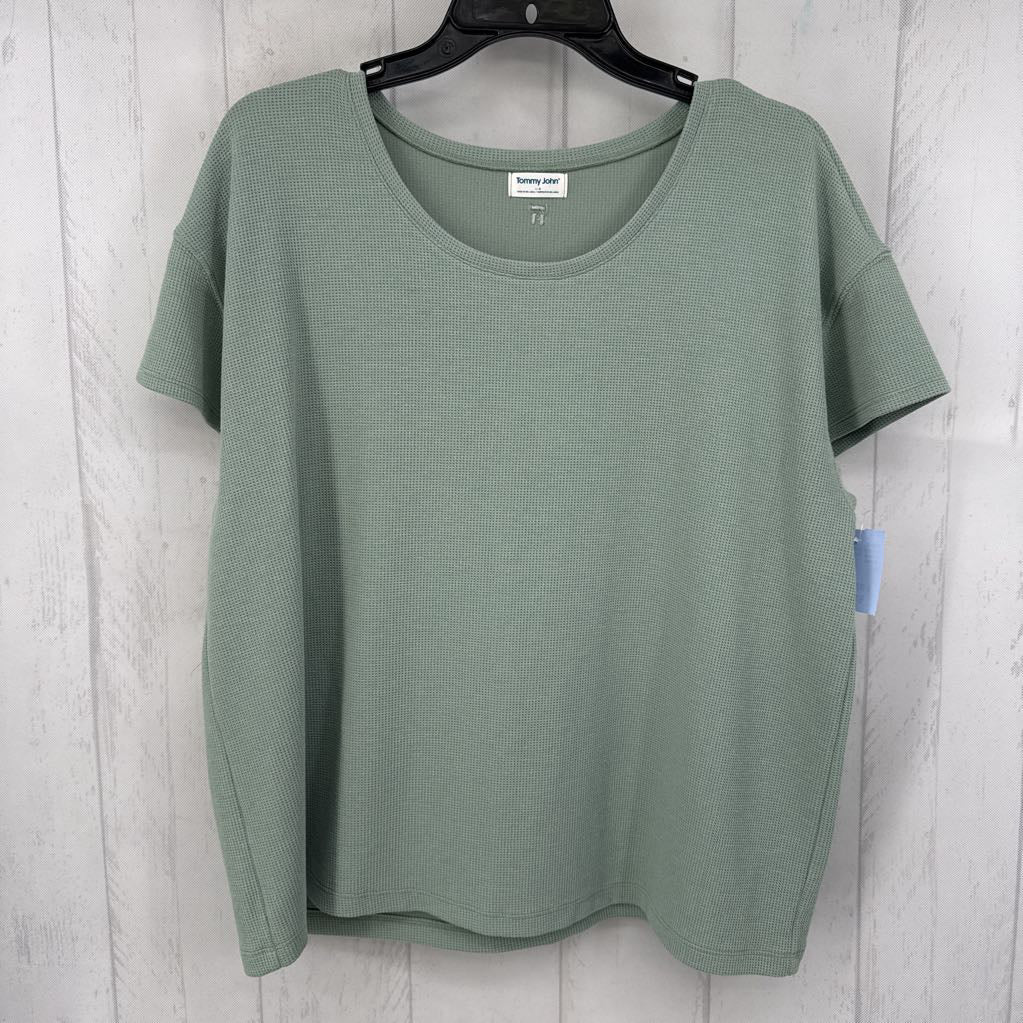 Scoop Neck Waffle Knit Lounge Shirt