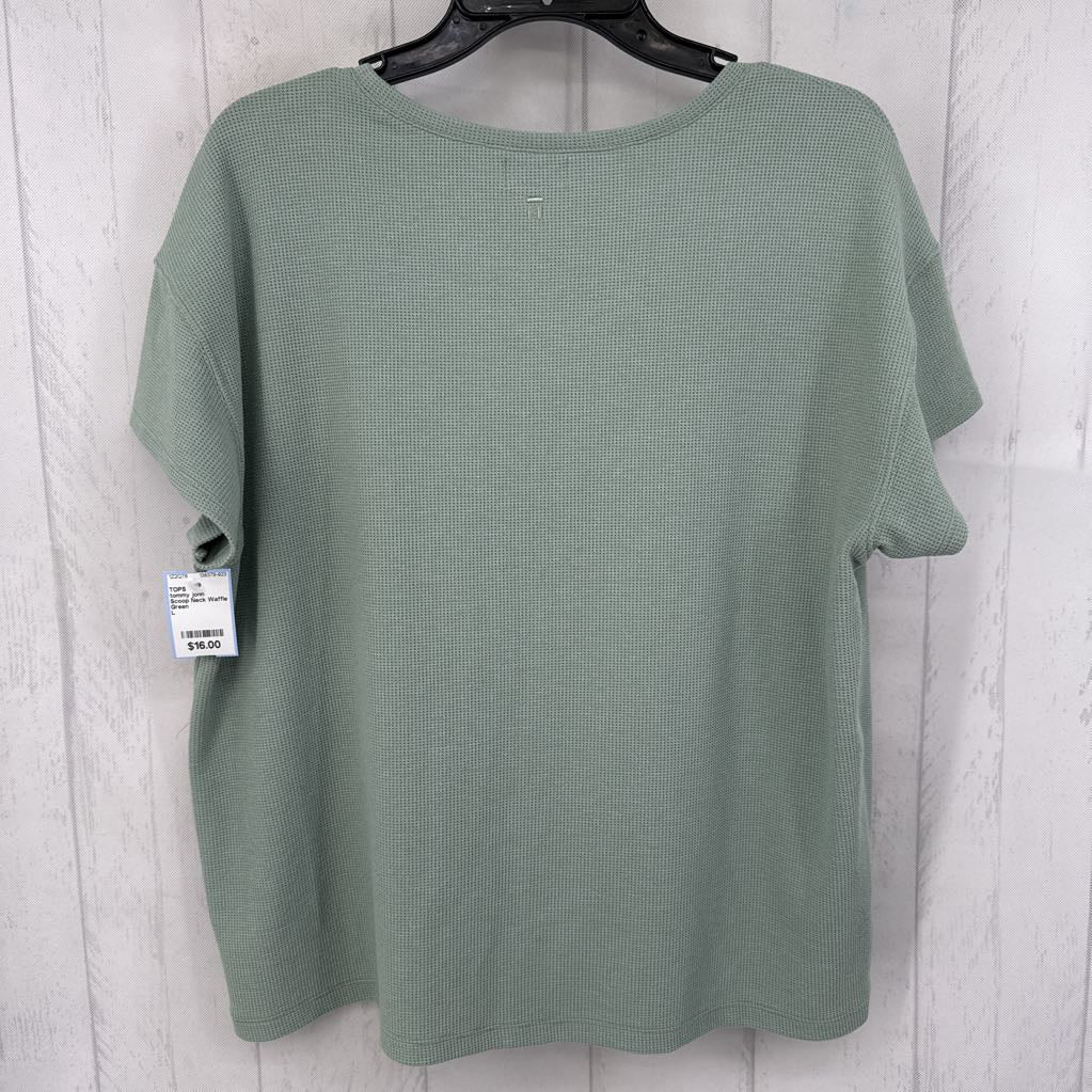 Scoop Neck Waffle Knit Lounge Shirt