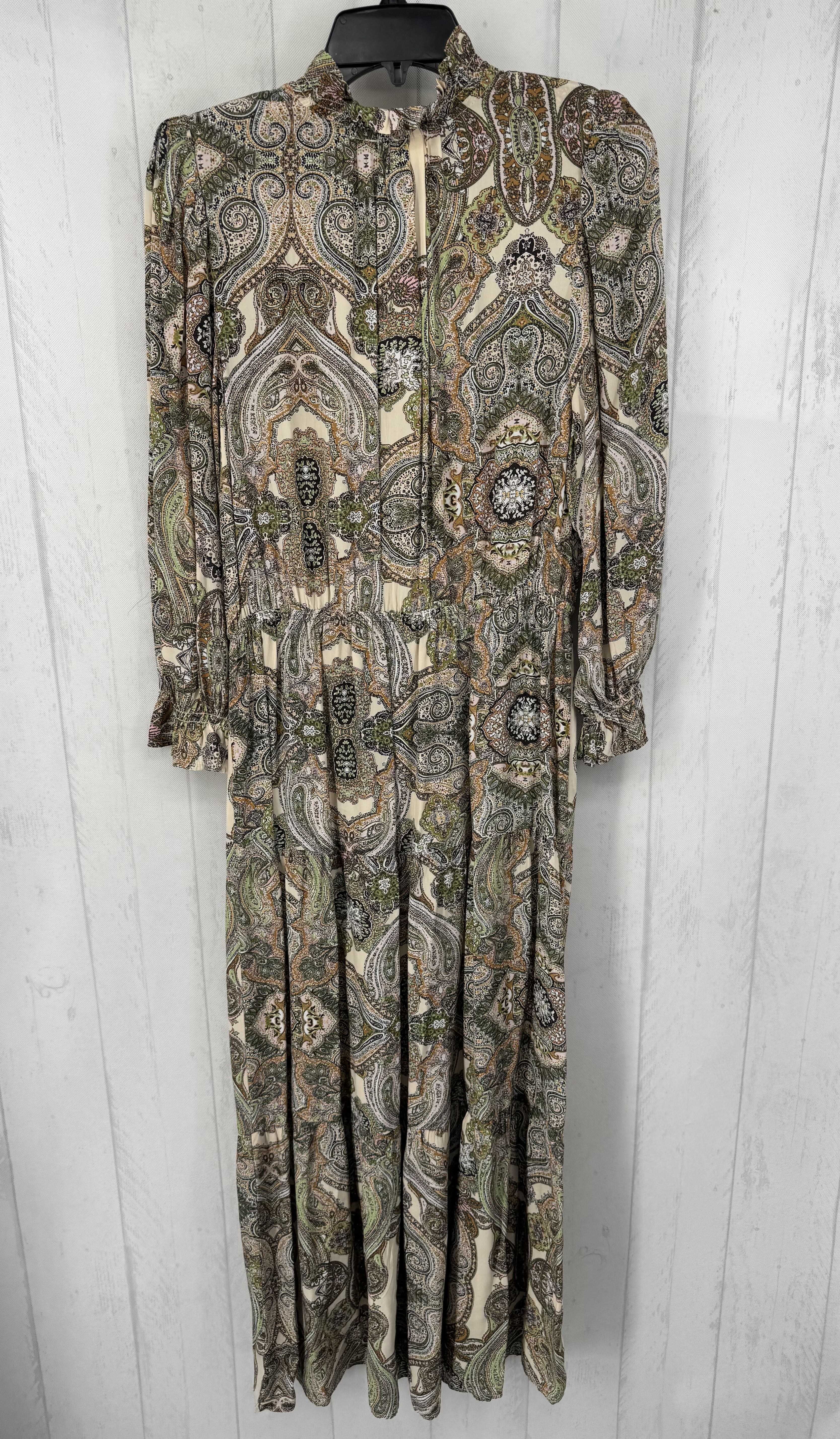 L v-neck paisley print 3/4 slv dress