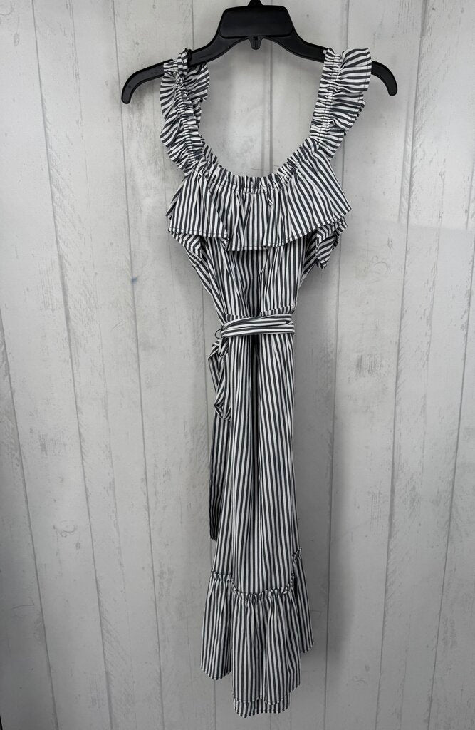 L striped belted sundress