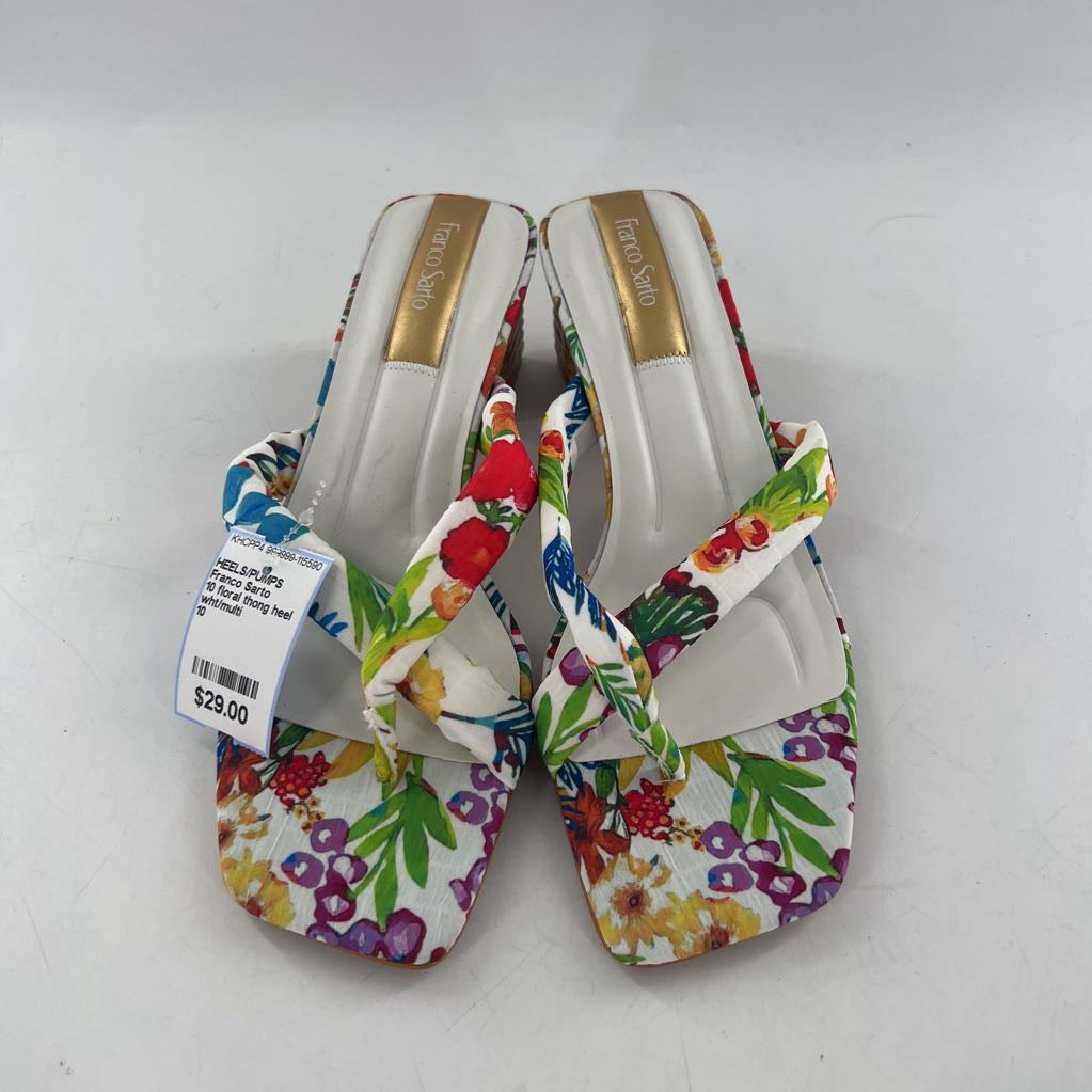10 floral thong heel sandals