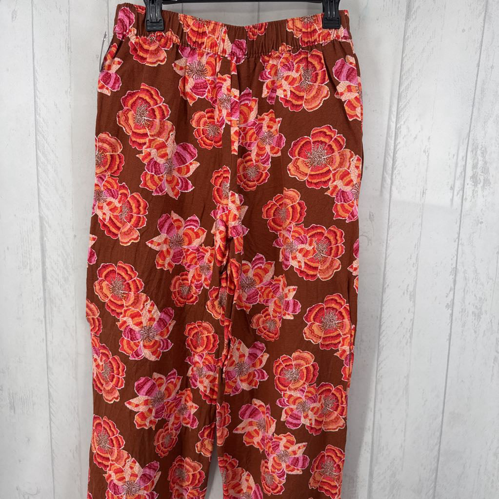 S pull-on flo print wide leg pant