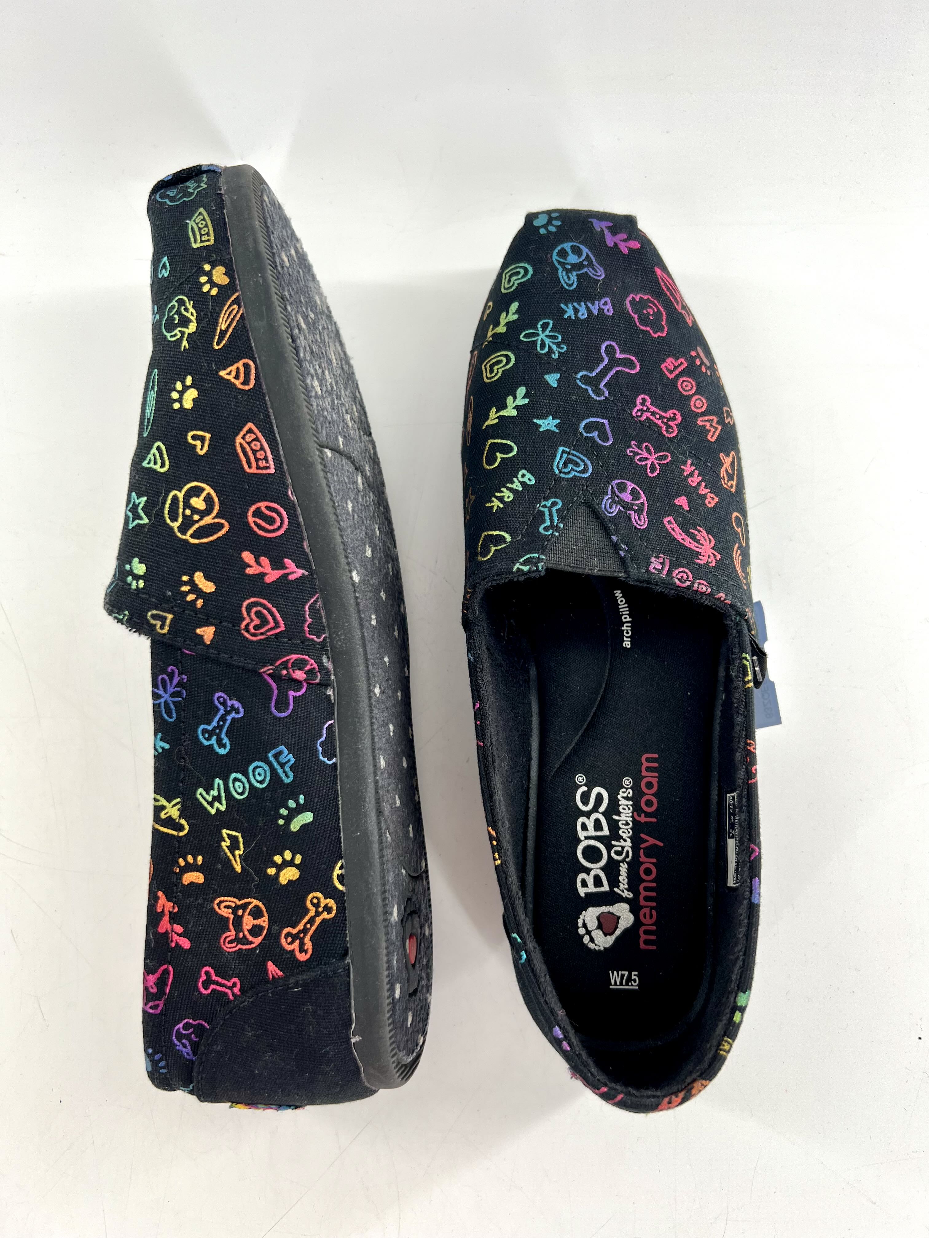 7.5 dog print loafers