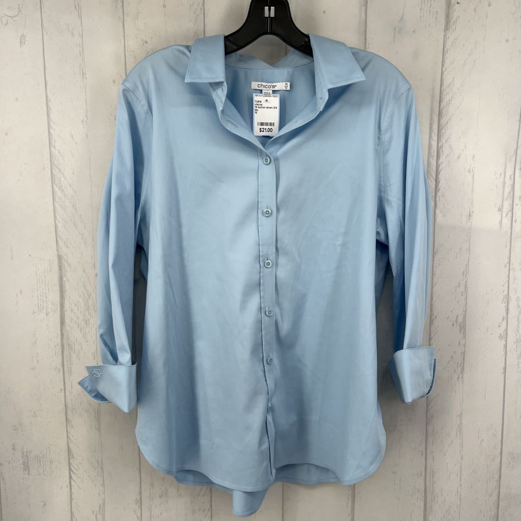 10 button down 3/4 slv top
