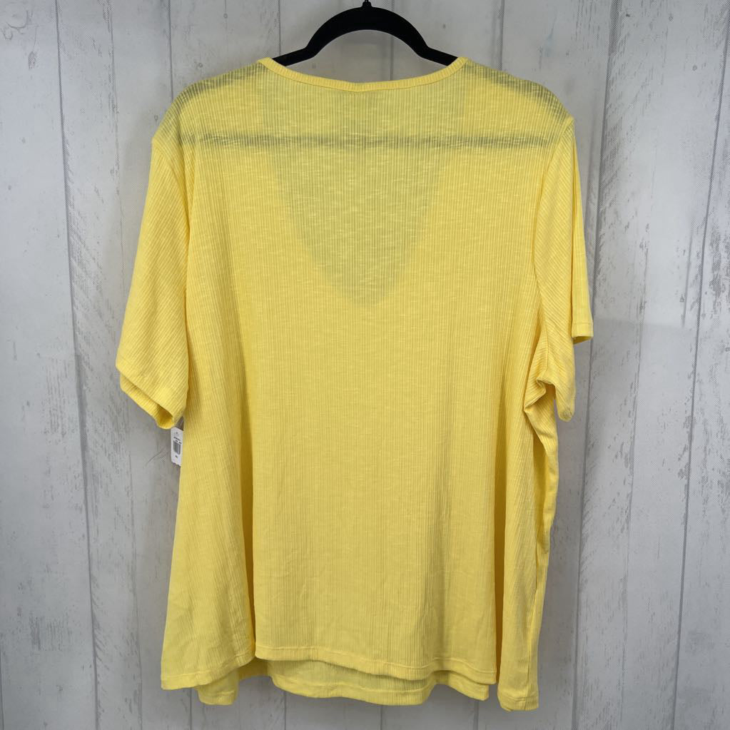 XXL ribbed v-neck s/s tee