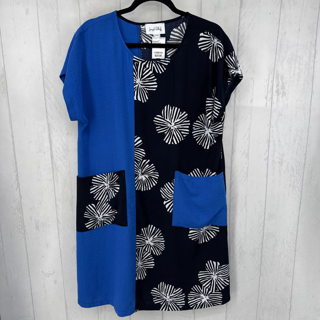 12 s/s colorblock pocket dress