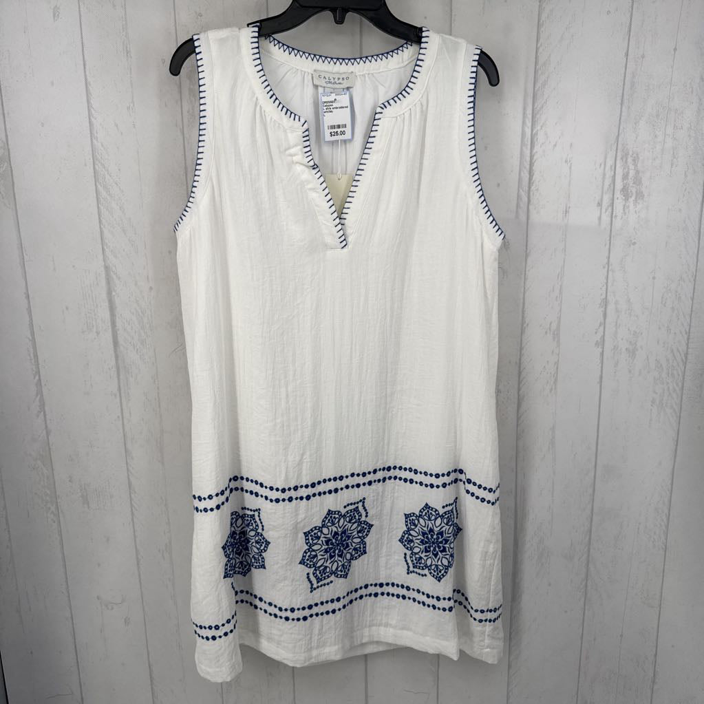 L slvls embroidered v-neck dress